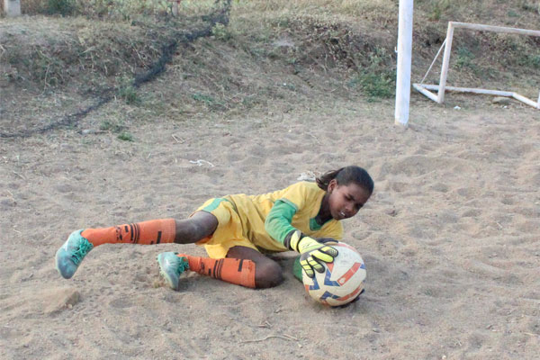 Brijkumari Maravi - aspiring to become goalkeeper in football