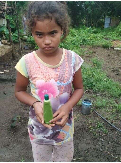 Homemade Hand Sanitizer made by Mrida's school student